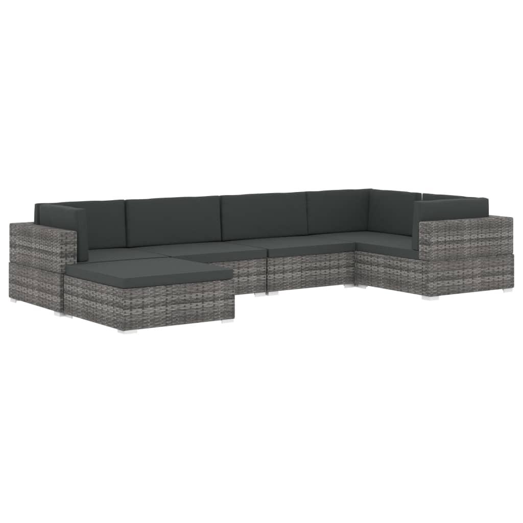 Sectional Middle Seat 1 pc with Cushions Poly Rattan Black