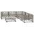 6 Piece Garden Lounge Set with Cushions Poly Rattan Grey