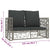 2 Piece Garden Lounge Set with Cushions Poly Rattan Grey