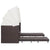 Extendable 3-Seater Sofa Bed with Roof Poly Rattan Brown