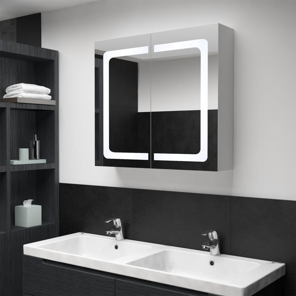 LED Bathroom Mirror Cabinet 80x12.2x68 cm