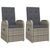 Reclining Garden Chairs 2 pcs with Cushions Poly Rattan Grey