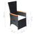 Reclining Garden Chairs 2 pcs with Cushions Poly Rattan Black