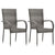 Stackable Outdoor Chairs 2 pcs Grey Poly Rattan