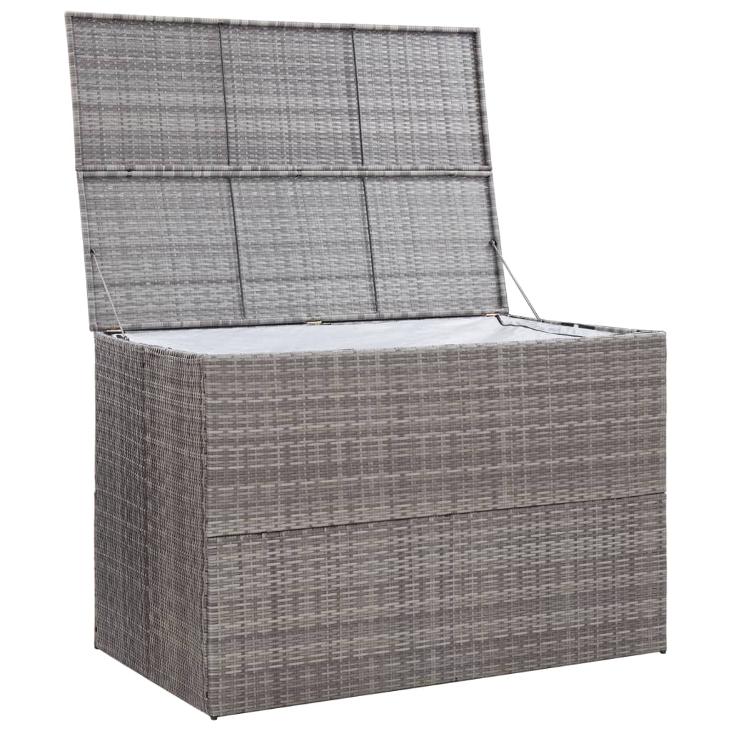 Garden Storage Box Grey 150x100x100 cm Poly Rattan