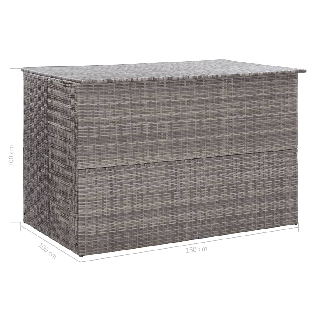 Garden Storage Box Grey 150x100x100 cm Poly Rattan