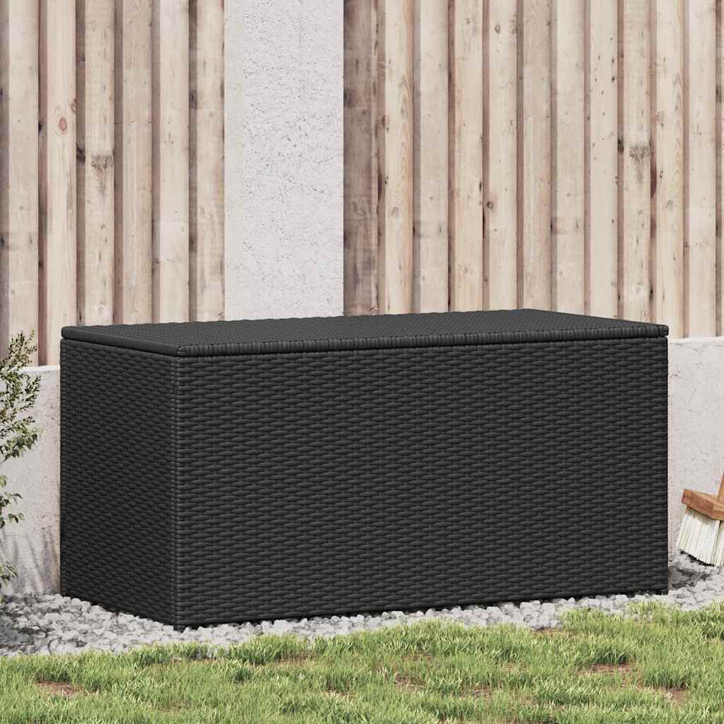 Garden Storage Box Poly Rattan 100x50x50 cm Black