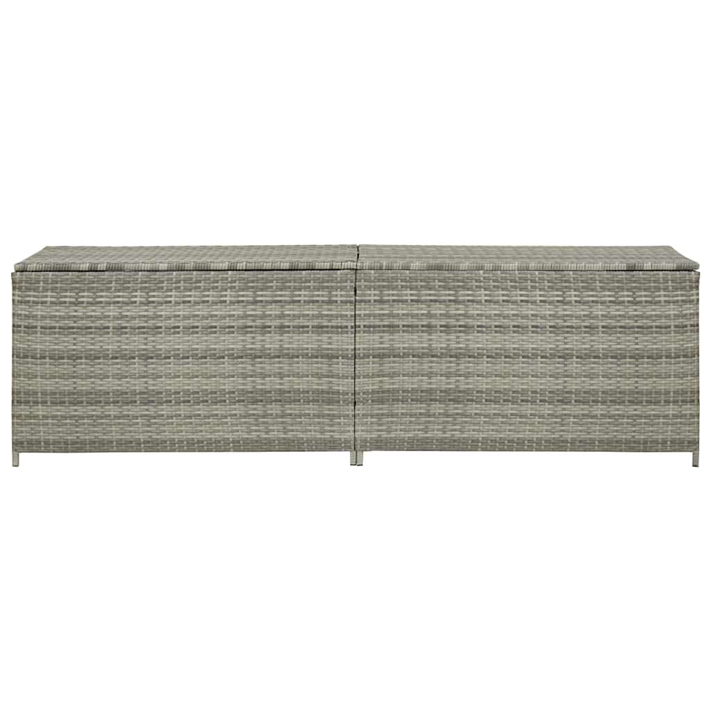 Garden Storage Box Poly Rattan 200x50x60 cm Grey