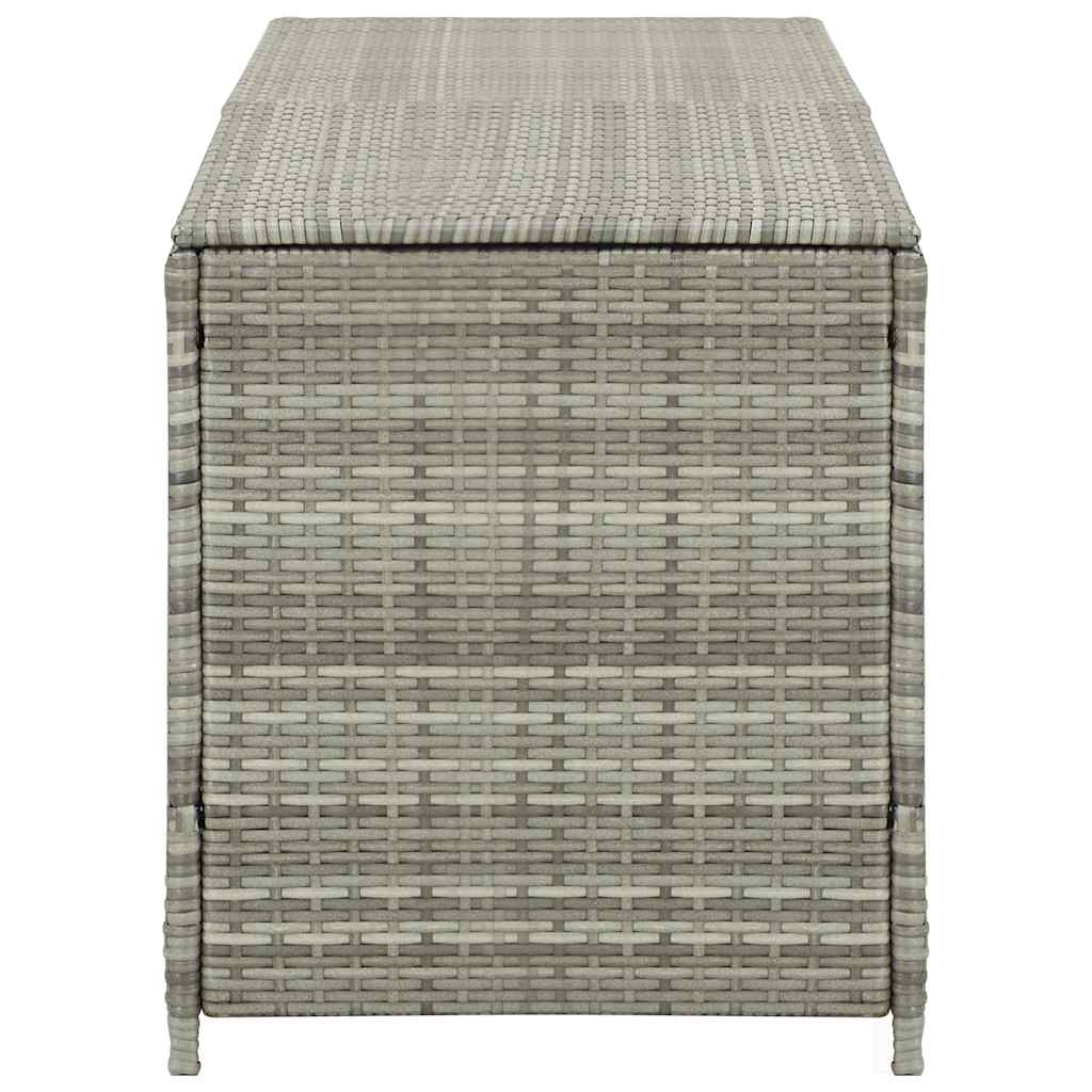 Garden Storage Box Poly Rattan 200x50x60 cm Grey
