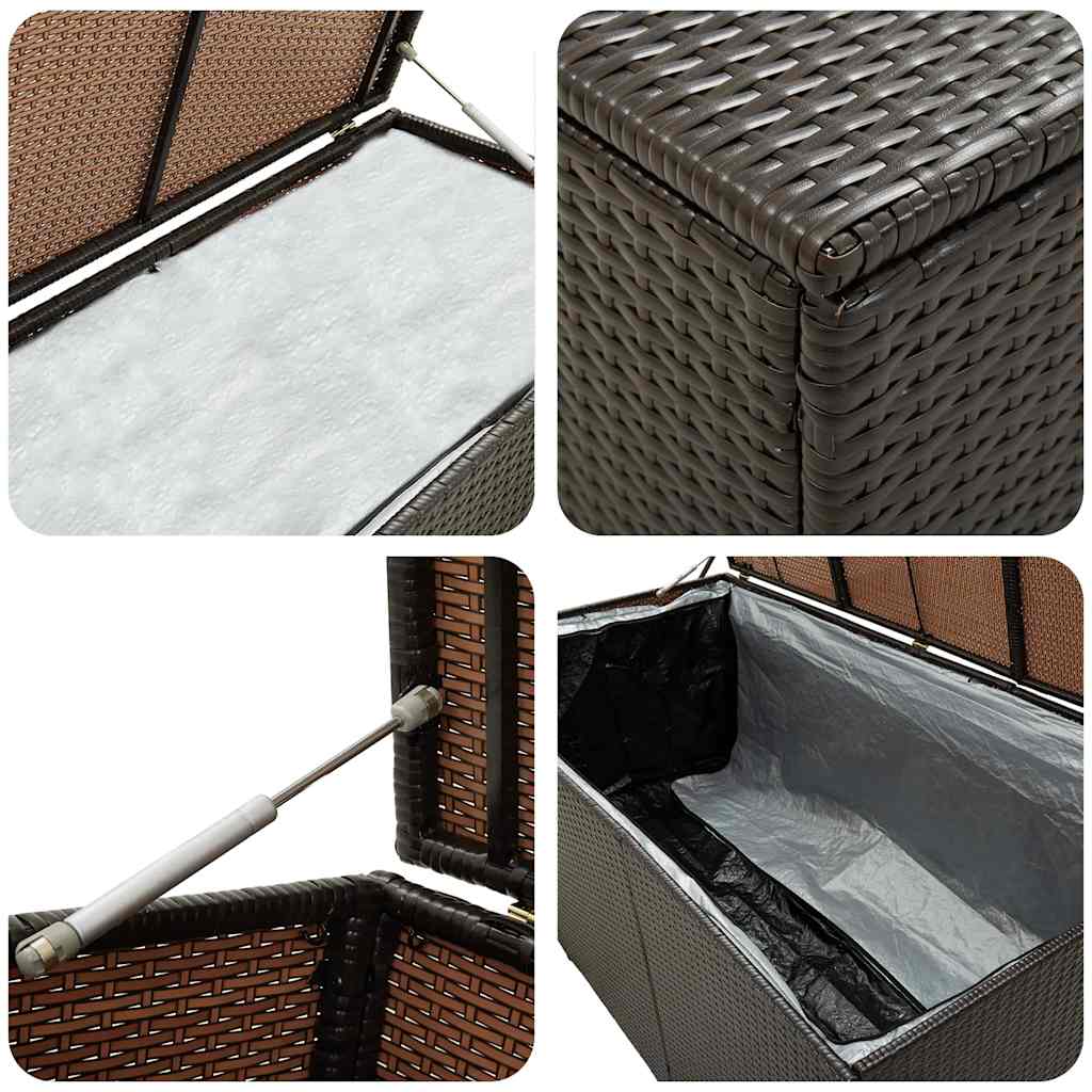 Garden Storage Box Poly Rattan 180x90x70 cm Brown