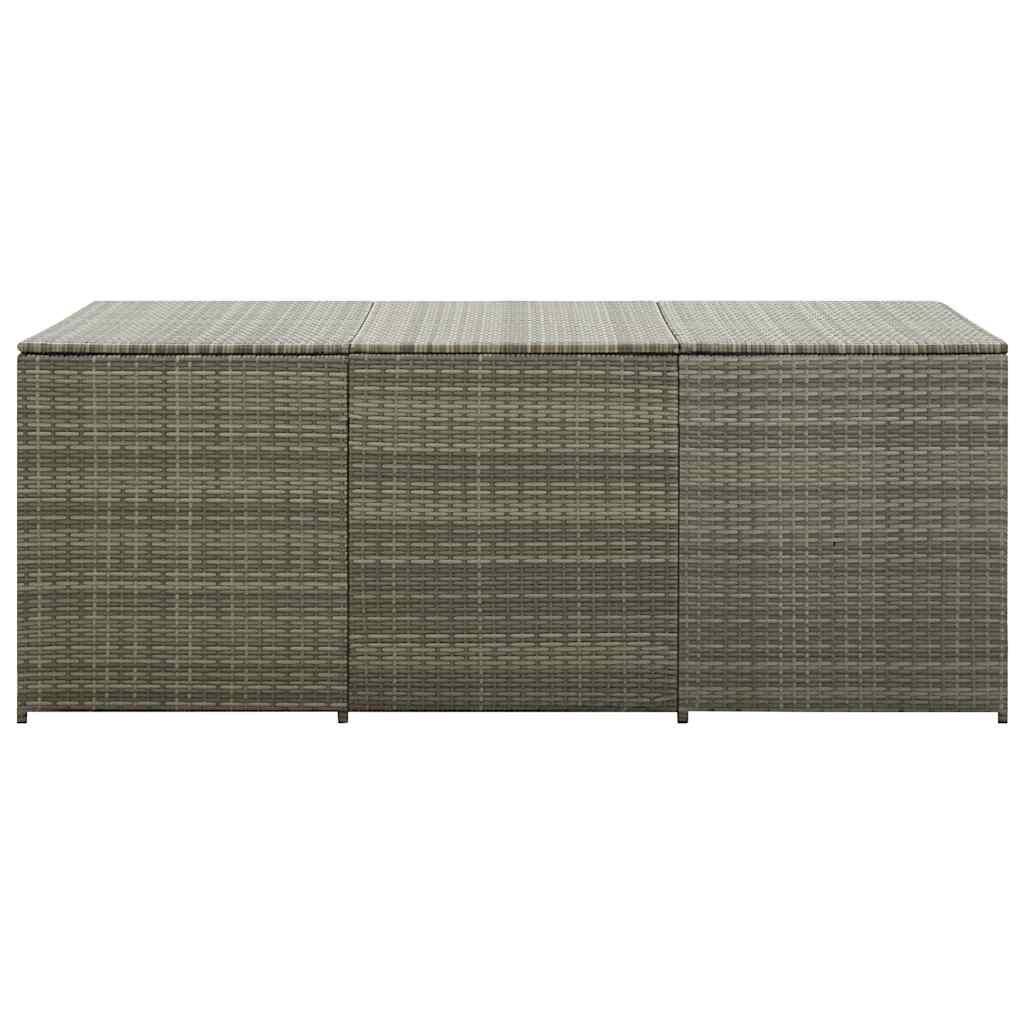 Garden Storage Box Poly Rattan 180x90x70 cm Grey