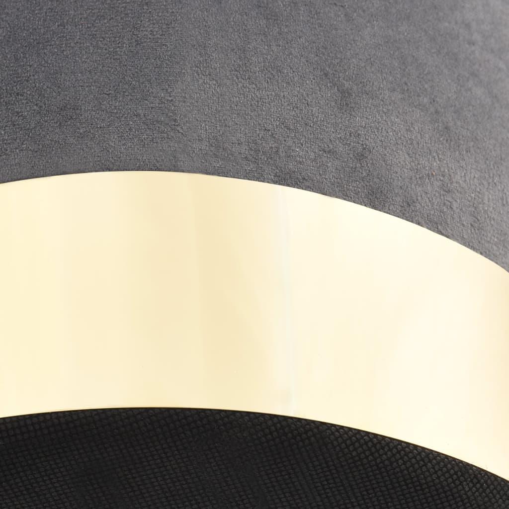 Stool Dark Grey and Gold Velvet 28 x 36 cm