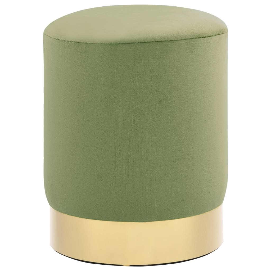 Stool Mustard Green and Gold Velvet