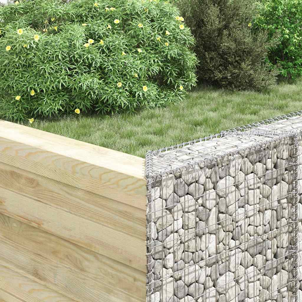 Trapezium Gabion Raised Bed Galvanised Steel 100x20x100 cm