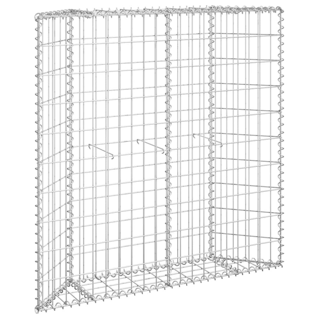 Trapezium Gabion Raised Bed Galvanised Steel 100x20x100 cm