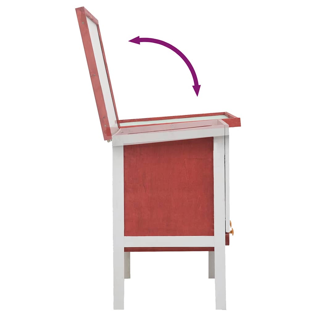 Outdoor Rabbit Hutch 1 Layer Red Wood