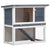 Outdoor Rabbit Hutch 1 Door Grey Wood