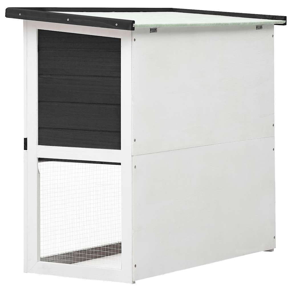 Outdoor Rabbit Hutch 1 Door Grey Wood