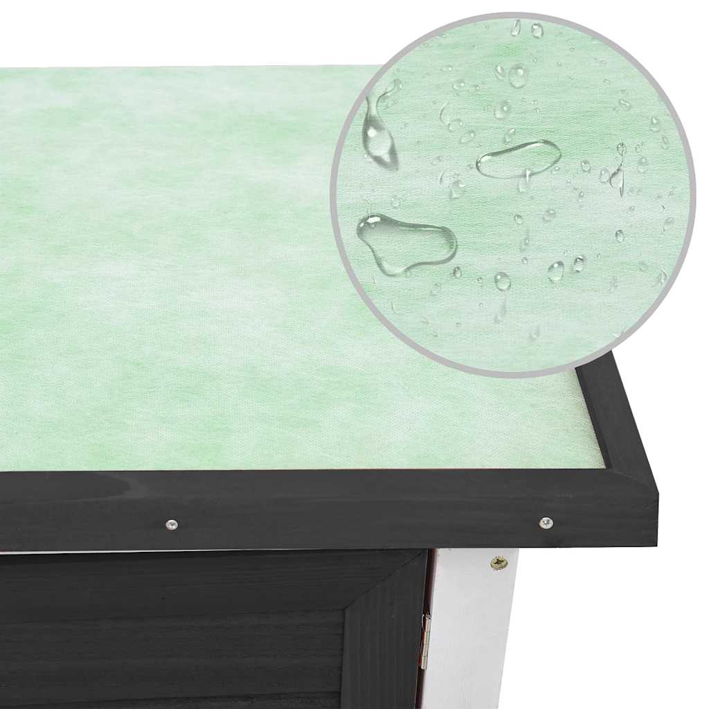 Outdoor Rabbit Hutch 1 Door Grey Wood