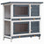 Outdoor Rabbit Hutch 4 Doors Grey Wood