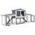 Outdoor Large Rabbit Hutch Grey and White 201x45x85 cm Wood