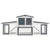 Outdoor Large Rabbit Hutch Grey and White 201x45x85 cm Wood