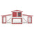 Outdoor Large Rabbit Hutch Red and White 201x45x85 cm Wood