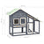 Rabbit Hutch Grey and White 140x63x120 cm Solid Firwood