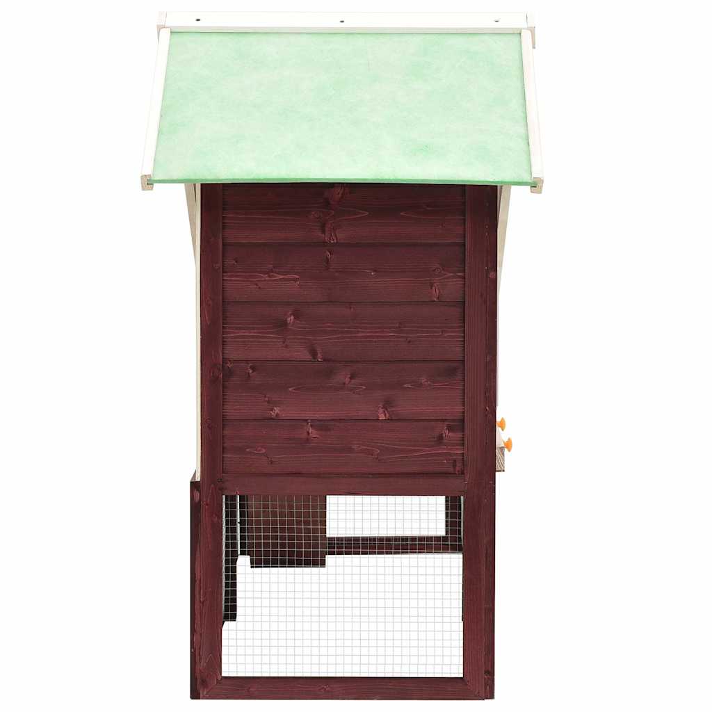 Rabbit Hutch Mocha and White 140x63x120 cm Solid Firwood