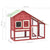 Rabbit Hutch Red and White 140x63x120 cm Solid Firwood