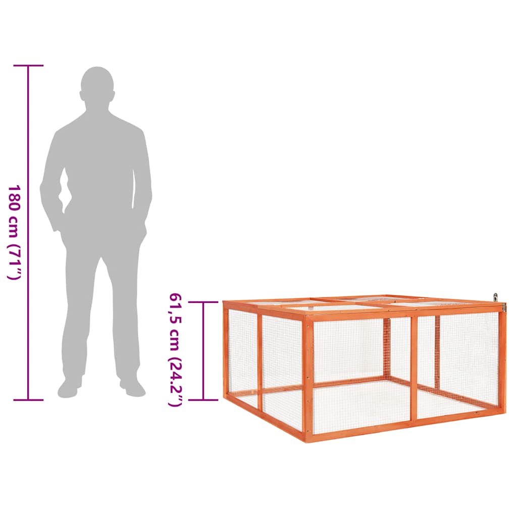 Rabbit Hutch 124x120x60 cm Solid Firwood