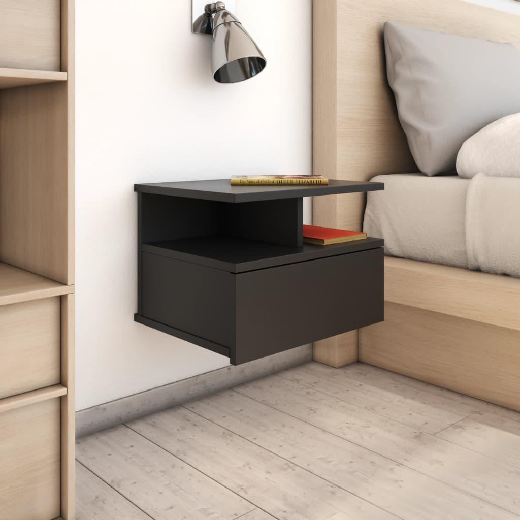 Floating Nightstands 2 pcs Black 40x31x27 cm Engineered Wood