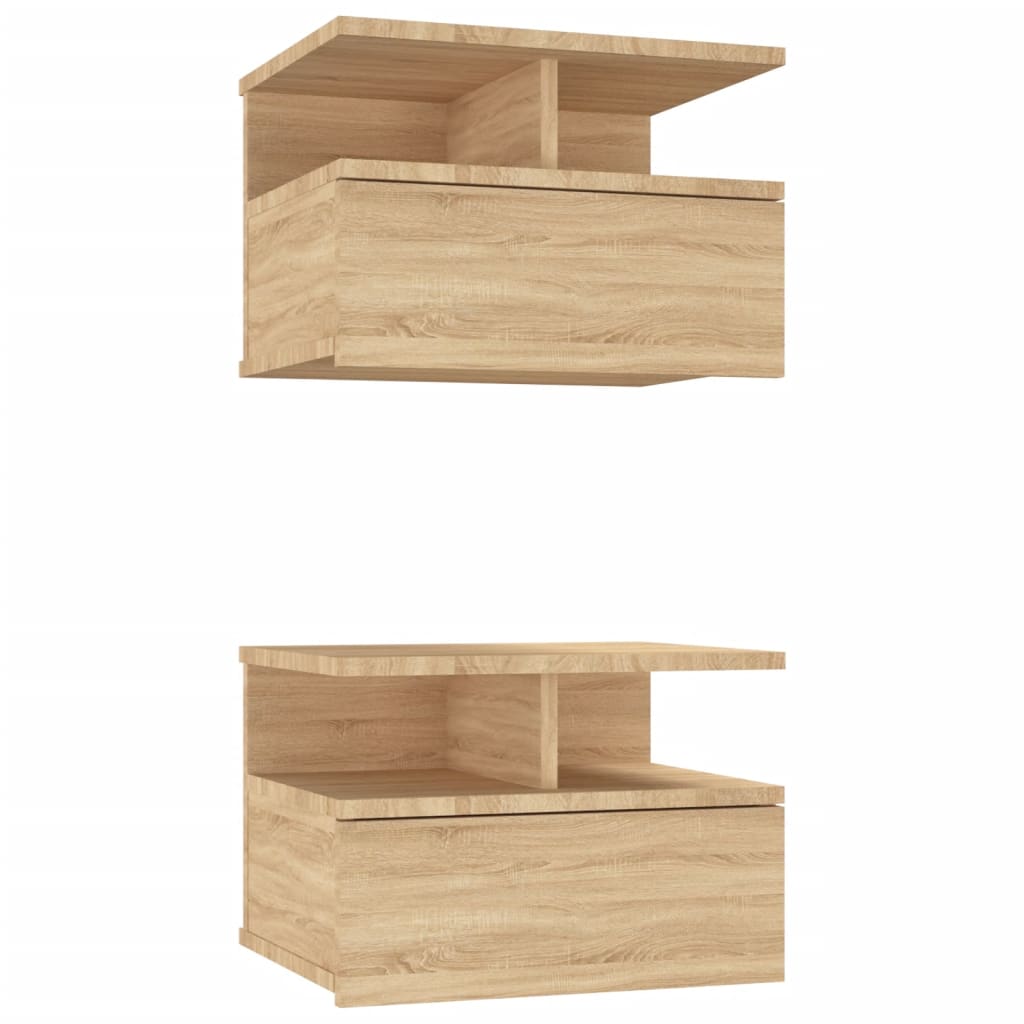 Floating Nightstands 2 pcs Sonoma Oak 40x31x27 cm Engineered Wood