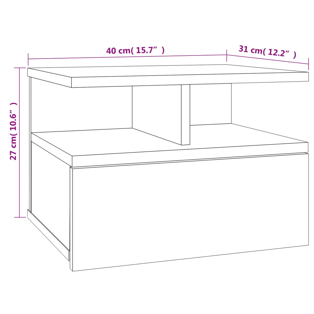 Floating Nightstands 2 pcs Sonoma Oak 40x31x27 cm Engineered Wood