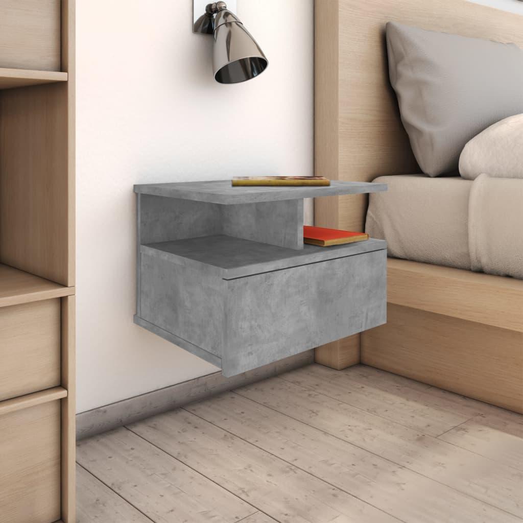 Floating Nightstand Concrete Grey 40x31x27 cm Engineered Wood