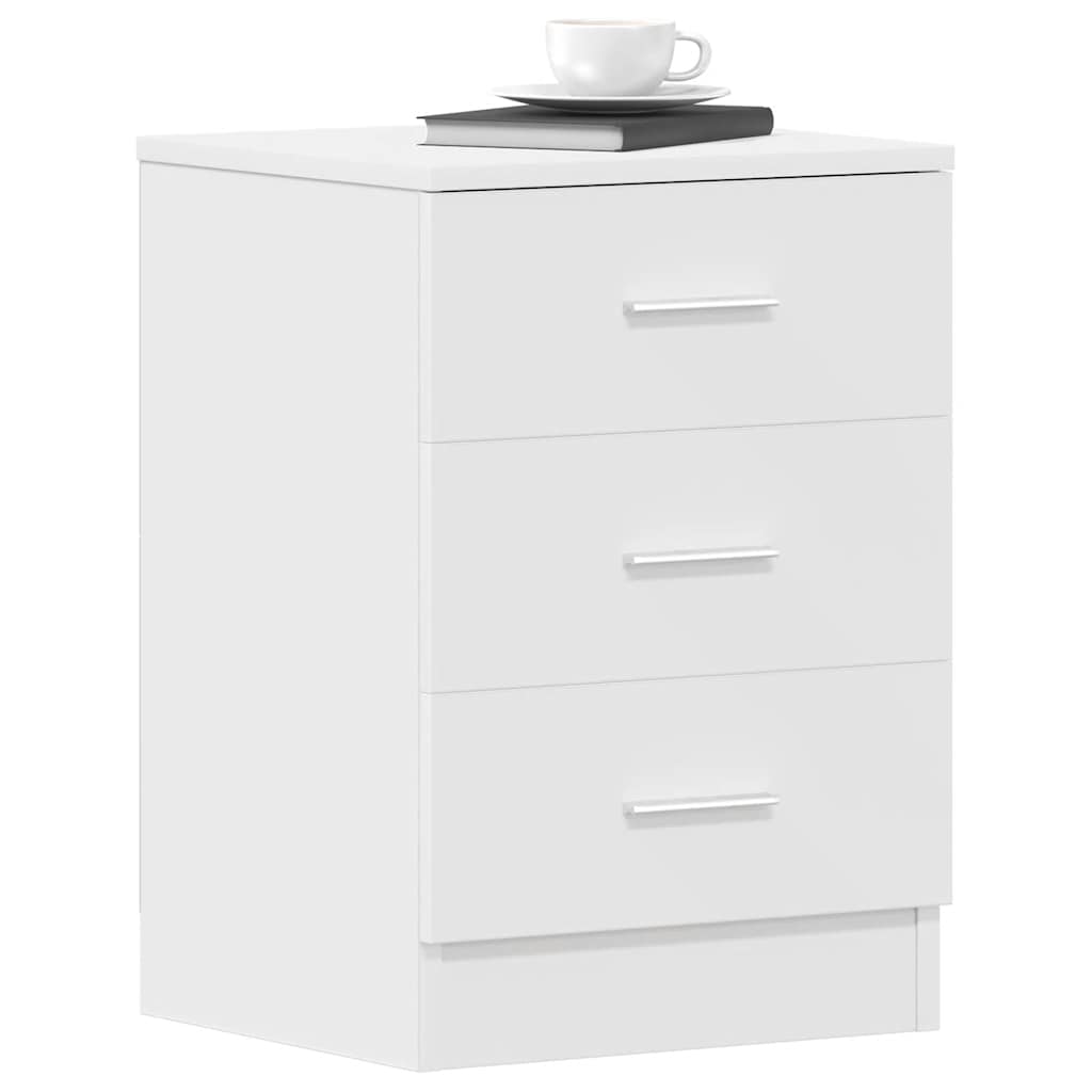 Bedside Cabinet White 38x35x56 cm Engineered Wood