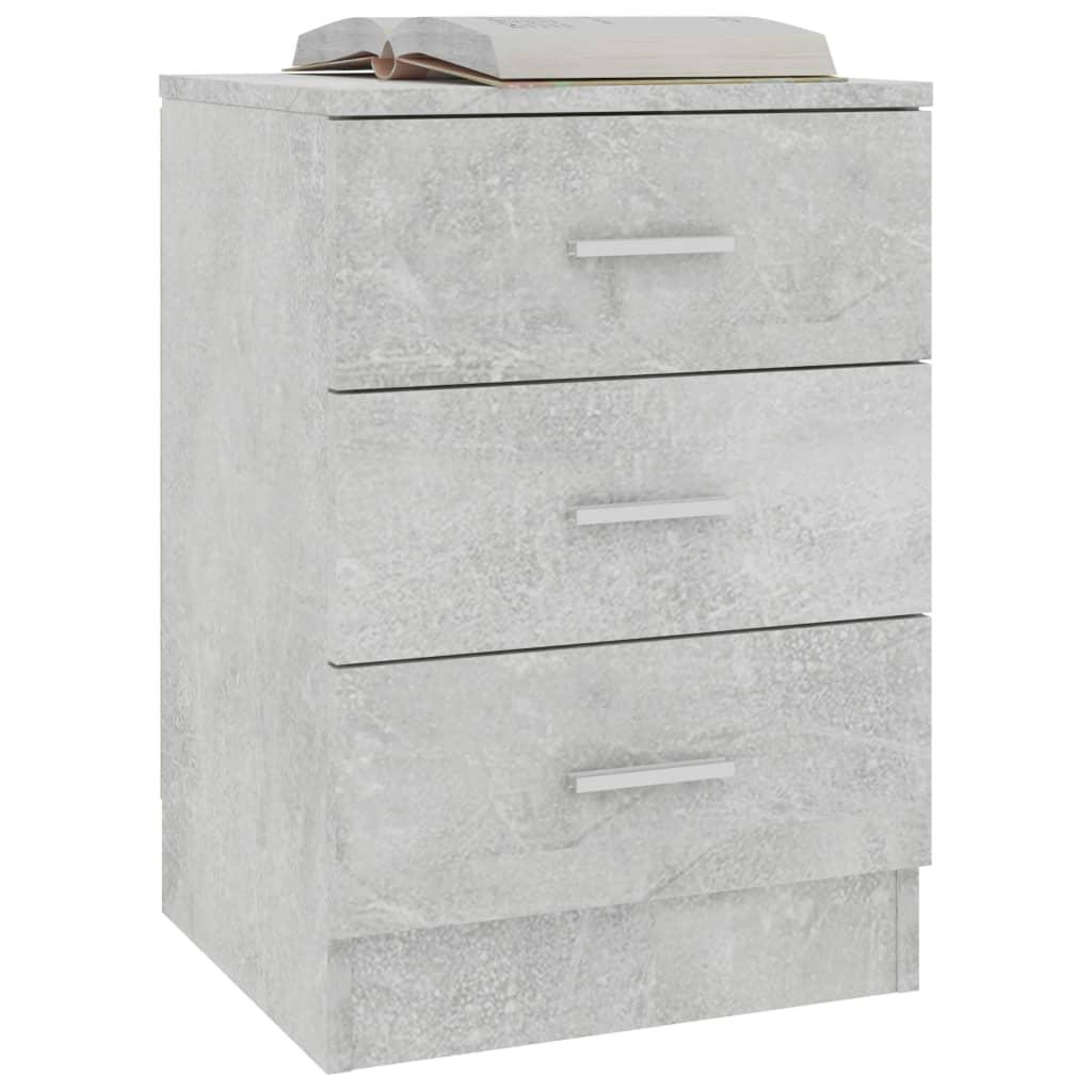 Bedside Cabinet Concrete Grey 38x35x56 cm Engineered Wood