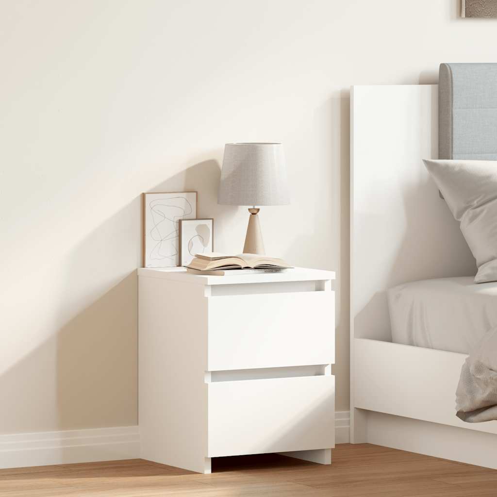 Bedside Cabinet White 30x30x40 cm Engineered Wood