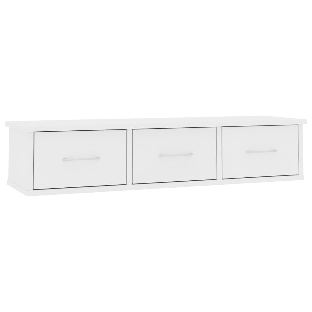 Wall-mounted Drawer Shelf White 88x26x18.5 cm Engineered Wood