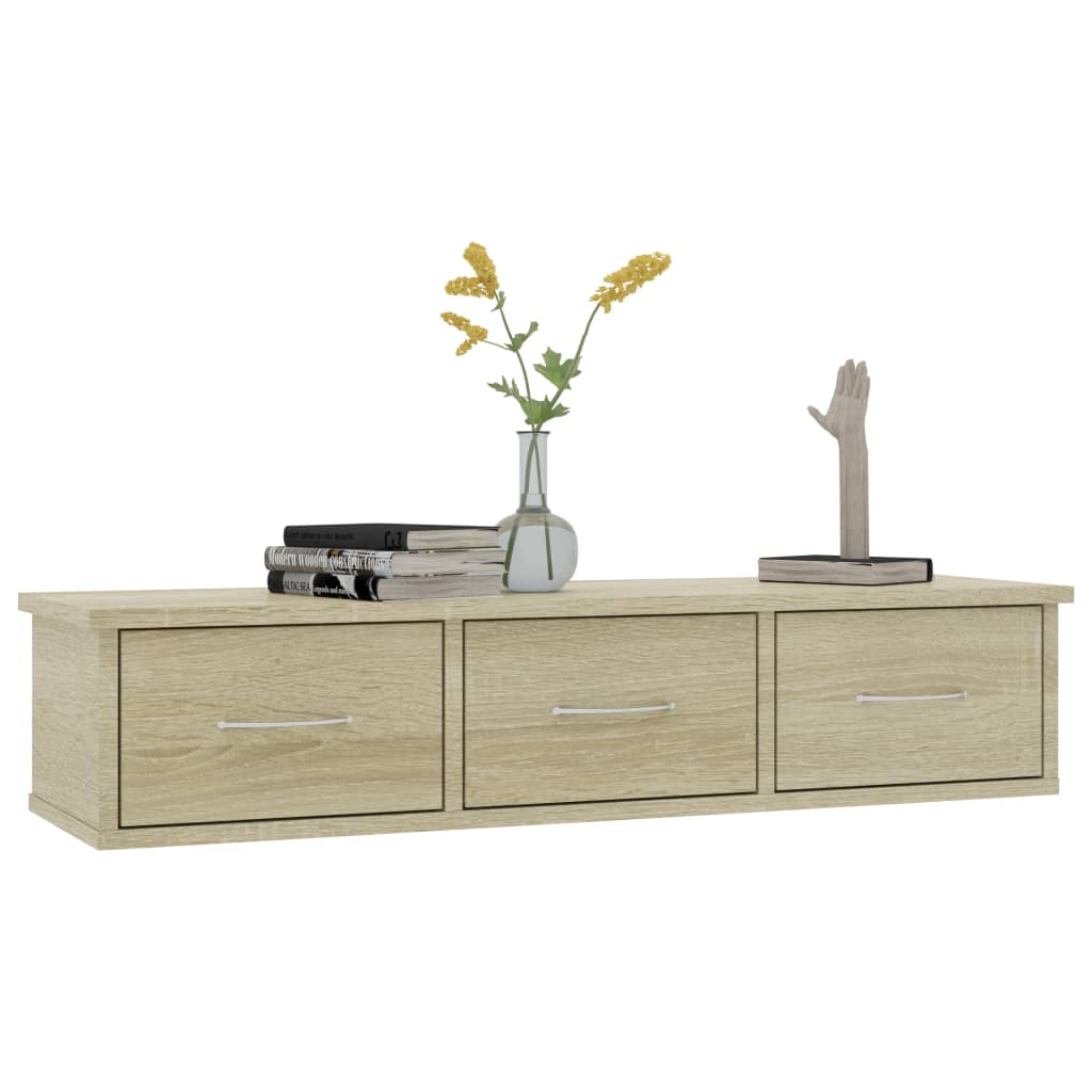 Wall-mounted Drawer Shelf Sonoma Oak 88x26x18.5 cm Engineered Wood