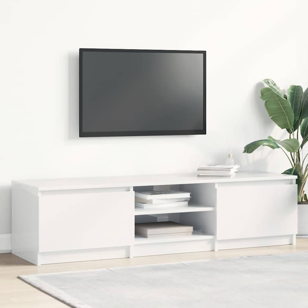 TV Cabinet High Gloss White 140x40x35.5 cm Engineered Wood