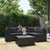5 Piece Garden Lounge Set with Cushions Poly Rattan Black
