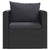 Single Sofa with Cushions Poly Rattan Black