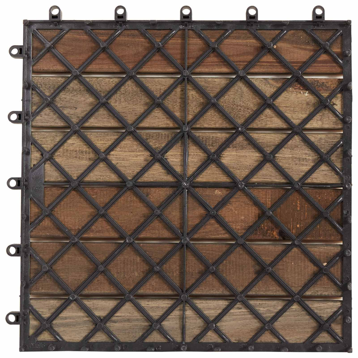 Decking Tile 10 pcs Grey 30 x 30 cm Acacia Hardwood