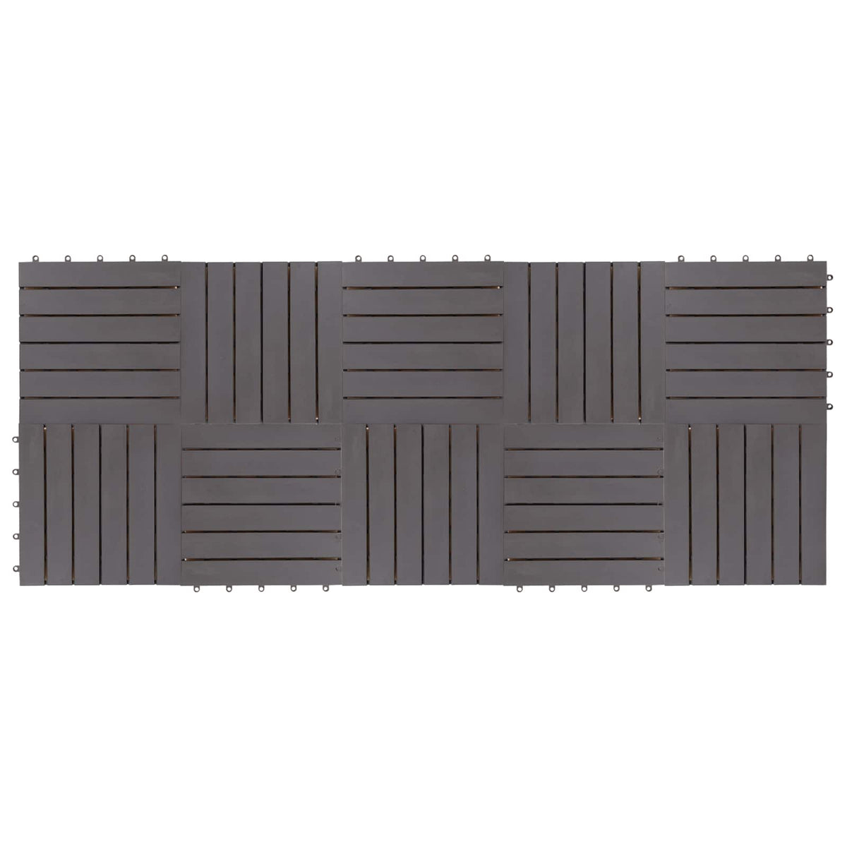 Decking Tile 10 pcs Grey 30 x 30 cm Acacia Hardwood