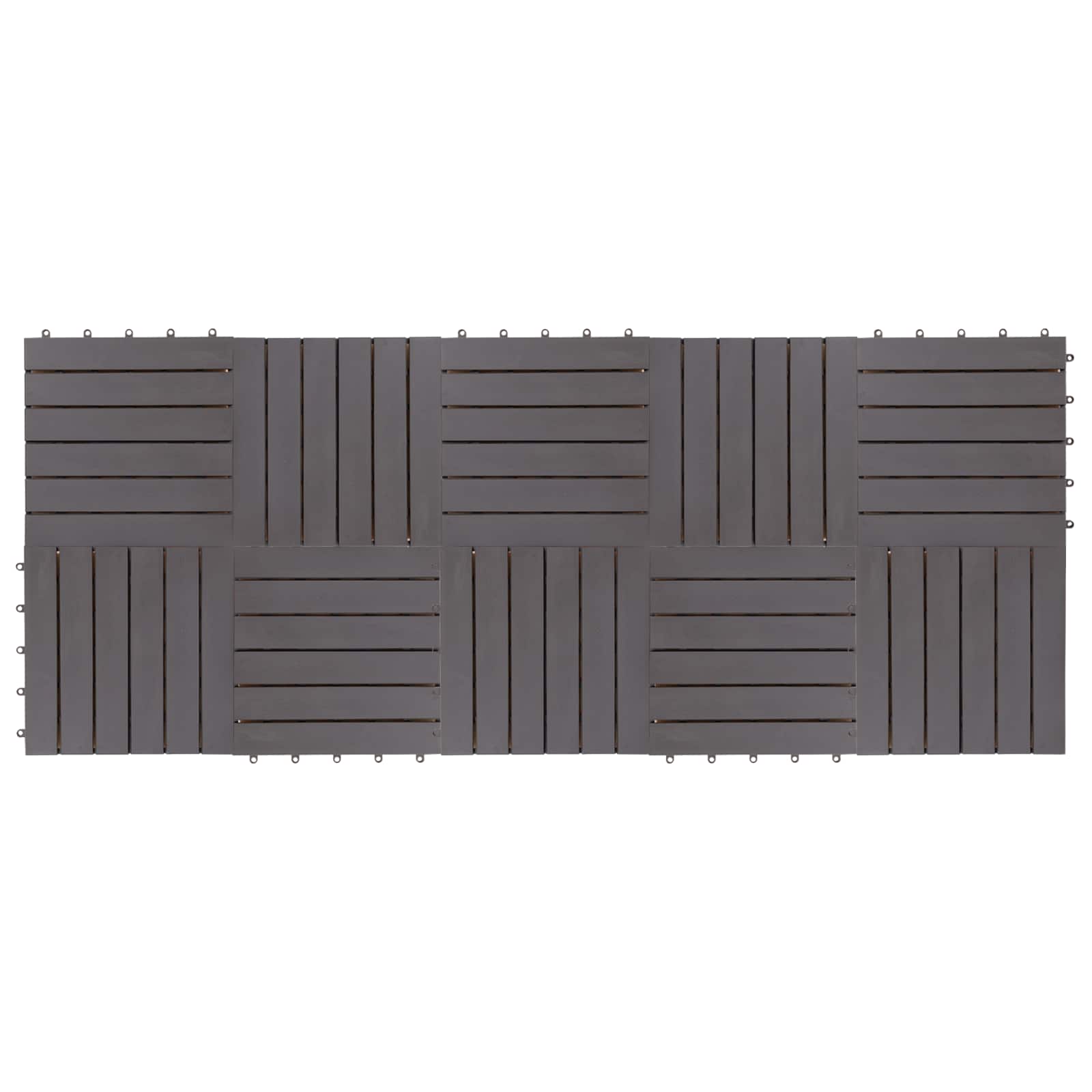 Decking Tile 10 pcs Grey 30 x 30 cm Acacia Hardwood
