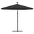 Cantilever Garden Parasol with LED Lights and Steel Pole 300 cm Black