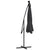 Cantilever Garden Parasol with LED Lights and Steel Pole 300 cm Black