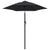 Garden Parasol Black 200x224 cm Aluminium