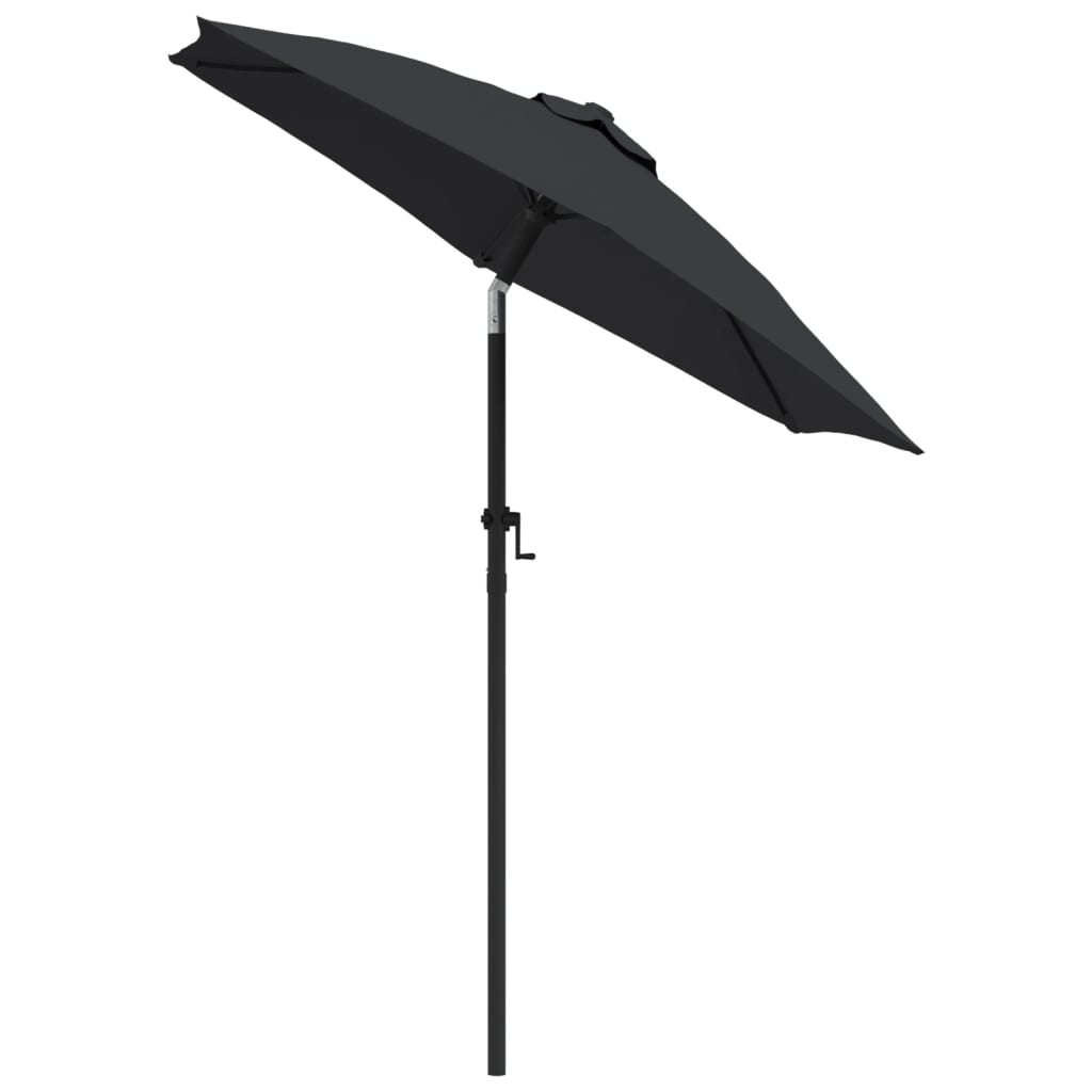 Garden Parasol Black 200x224 cm Aluminium